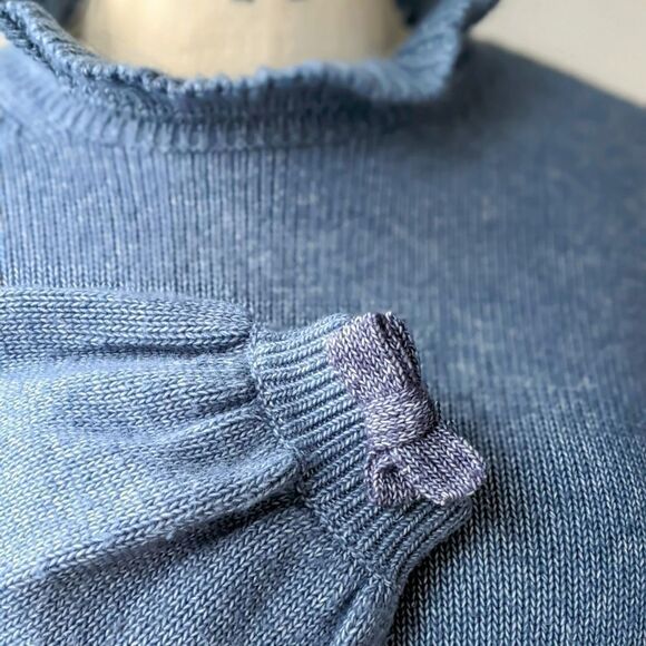 Something Navy - Exquisite Ruffle Neck Knit Sweater - Picture 2 of 4